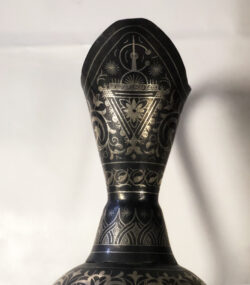Handmade Moroccan Damascene pitcher Vase – Silver Inlay Metal Ewer, Luxury Decorative Jug, Artisan Home Decor from Meknes- (3) - Image 10