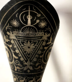 Handmade Moroccan Damascene pitcher Vase – Silver Inlay Metal Ewer, Luxury Decorative Jug, Artisan Home Decor from Meknes- (3) - Image 9