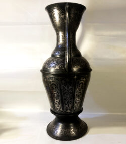 Handmade Moroccan Damascene pitcher Vase – Silver Inlay Metal Ewer, Luxury Decorative Jug, Artisan Home Decor from Meknes- (4) - Image 5
