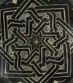 Damascene Decorative Plate | Handmade Silver Inlay Wall Art, Luxury Meknes Geometric Brass Accent Disc -7 - Image 3