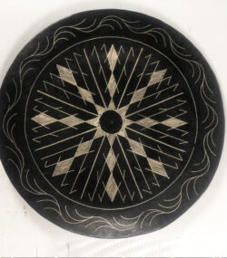 Damascene Decorative Plate | Handmade Silver Inlay Wall Art, Luxury Meknes Geometric Brass Accent Disc -1