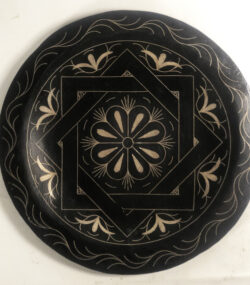 Damascene Decorative Plate | Handmade Silver Inlay Wall Art, Luxury Meknes Geometric Brass Accent Disc -5 - Image 3