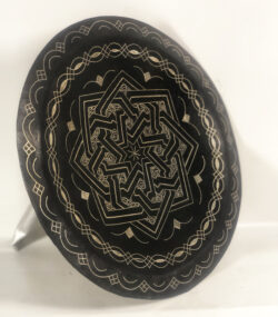 Medium Damascene Decorative Plate | Handmade Silver Inlay Wall Art, Luxury Meknes Geometric Brass Accent Disc -1 (l) - Image 11