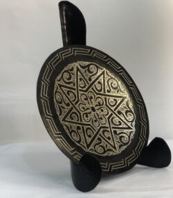 Damascene Decorative Plate | Handmade Silver Inlay Wall Art, Luxury Meknes Geometric Brass Accent Disc -H7 - Image 4
