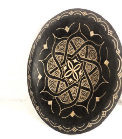 Damascene Decorative Plate | Handmade Silver Inlay Wall Art, Luxury Meknes Geometric Brass Accent Disc -9 - Image 7