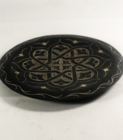 Damascene Decorative Plate | Handmade Silver Inlay Wall Art, Luxury Meknes Geometric Brass Accent Disc -10 - Image 10
