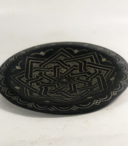 Damascene Decorative Plate | Handmade Silver Inlay Wall Art, Luxury Meknes Geometric Brass Accent Disc -7 - Image 9