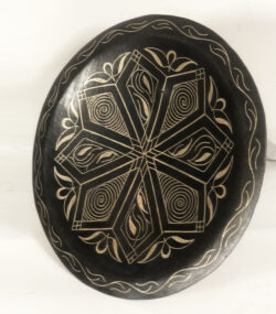 Damascene Decorative Plate | Handmade Silver Inlay Wall Art, Luxury Meknes Geometric Brass Accent Disc -4 - Image 7