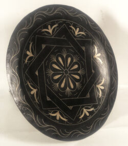 Damascene Decorative Plate | Handmade Silver Inlay Wall Art, Luxury Meknes Geometric Brass Accent Disc -5 - Image 2