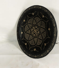 Damascene Decorative Plate | Handmade Silver Inlay Wall Art, Luxury Meknes Geometric Brass Accent Disc -9 - Image 5