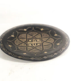 Damascene Decorative Plate | Handmade Silver Inlay Wall Art, Luxury Meknes Geometric Brass Accent Disc -10 - Image 8