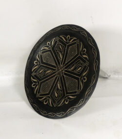 Damascene Decorative Plate | Handmade Silver Inlay Wall Art, Luxury Meknes Geometric Brass Accent Disc -4 - Image 6