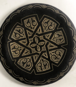 Damascene Decorative Plate | Handmade Silver Inlay Wall Art, Luxury Meknes Geometric Brass Accent Disc -6