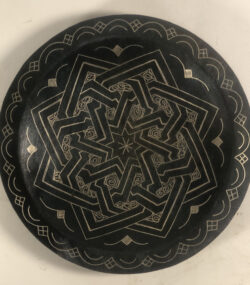 Damascene Decorative Plate | Handmade Silver Inlay Wall Art, Luxury Meknes Geometric Brass Accent Disc -7 - Image 8