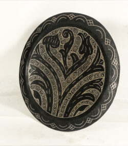 Damascene Decorative Plate | Handmade Silver Inlay Wall Art, Luxury Meknes Geometric Brass Accent Disc -8 - Image 4