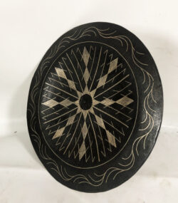 Damascene Decorative Plate | Handmade Silver Inlay Wall Art, Luxury Meknes Geometric Brass Accent Disc -1 - Image 6
