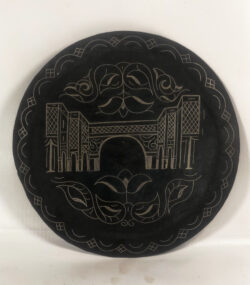 Damascene Decorative Plate | Handmade Silver Inlay Wall Art, Luxury Meknes Geometric Brass Accent Disc -2 - Image 6