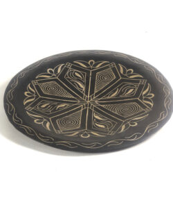 Damascene Decorative Plate | Handmade Silver Inlay Wall Art, Luxury Meknes Geometric Brass Accent Disc -4 - Image 5