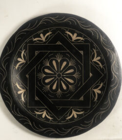 Damascene Decorative Plate | Handmade Silver Inlay Wall Art, Luxury Meknes Geometric Brass Accent Disc -5