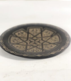 Damascene Decorative Plate | Handmade Silver Inlay Wall Art, Luxury Meknes Geometric Brass Accent Disc -6 - Image 6