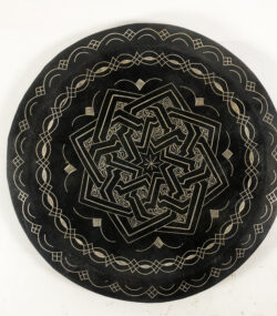 Medium Damascene Decorative Plate | Handmade Silver Inlay Wall Art, Luxury Meknes Geometric Brass Accent Disc -1 (l) - Image 6