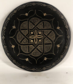 Damascene Decorative Plate | Handmade Silver Inlay Wall Art, Luxury Meknes Geometric Brass Accent Disc -9