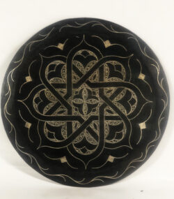 Damascene Decorative Plate | Handmade Silver Inlay Wall Art, Luxury Meknes Geometric Brass Accent Disc -10 - Image 6
