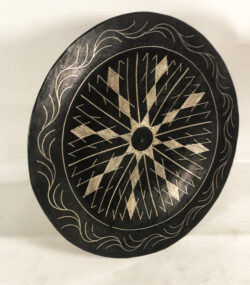 Damascene Decorative Plate | Handmade Silver Inlay Wall Art, Luxury Meknes Geometric Brass Accent Disc -1 - Image 5