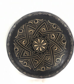 Damascene Decorative Plate | Handmade Silver Inlay Wall Art, Luxury Meknes Geometric Brass Accent Disc -3 - Image 4