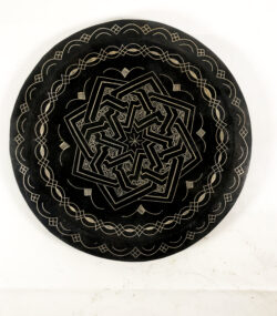 Medium Damascene Decorative Plate | Handmade Silver Inlay Wall Art, Luxury Meknes Geometric Brass Accent Disc -1 (l) - Image 5