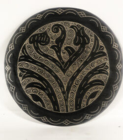 Damascene Decorative Plate | Handmade Silver Inlay Wall Art, Luxury Meknes Geometric Brass Accent Disc -8