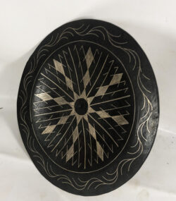 Damascene Decorative Plate | Handmade Silver Inlay Wall Art, Luxury Meknes Geometric Brass Accent Disc -1 - Image 4