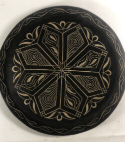 Damascene Decorative Plate | Handmade Silver Inlay Wall Art, Luxury Meknes Geometric Brass Accent Disc -4