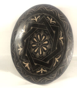 Damascene Decorative Plate | Handmade Silver Inlay Wall Art, Luxury Meknes Geometric Brass Accent Disc -5 - Image 6