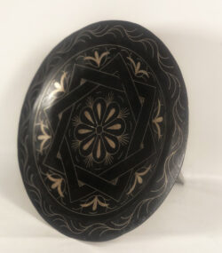 Damascene Decorative Plate | Handmade Silver Inlay Wall Art, Luxury Meknes Geometric Brass Accent Disc -5 - Image 5
