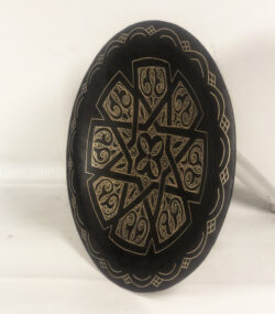 Damascene Decorative Plate | Handmade Silver Inlay Wall Art, Luxury Meknes Geometric Brass Accent Disc -6 - Image 3