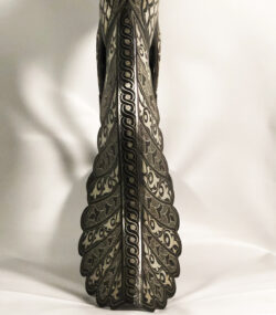 Metal Peacock Sculpture – Handmade Silver Damascene Bird Statue – Luxury Artisan Home Decor – Large Peacock Art - Image 15