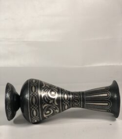 Handmade Moroccan Damascene pitcher Vase – Silver Inlay Metal Ewer, Luxury Decorative Jug, Artisan Home Decor from Meknes- M8 - Image 8
