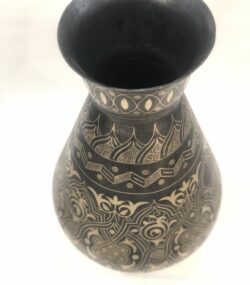 Handmade Moroccan Damascene pitcher Vase – Silver Inlay Metal Ewer, Luxury Decorative Jug, Artisan Home Decor from Meknes. - Image 7