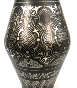 Handmade Moroccan Damascene pitcher Vase – Silver Inlay Metal Ewer, Luxury Decorative Jug, Artisan Home Decor from Meknes. - Image 6