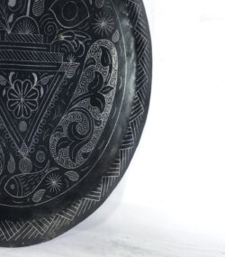 Handmade Moroccan Damascene Silver Inlay Decorative Plate – Rare Hand Engraved Metal Wall Art from Meknes - Image 3