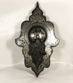 Moroccan Damascene Hamsa Wall Decor – Handmade Silver Damascene Khamsa – Islamic Wall Art – Hand of Fatima Hanging – Luxury Moroccan Home Decor - Image 8