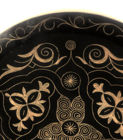 Medium Damascene Decorative Plate | Handmade Silver Inlay Wall Art, Luxury Meknes Geometric Brass Accent Disc -4 (l) - Image 9
