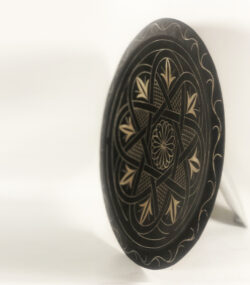 Medium Damascene Decorative Plate | Handmade Silver Inlay Wall Art, Luxury Meknes Geometric Brass Accent Disc -3 (l) - Image 6