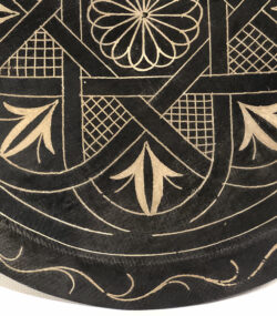 Medium Damascene Decorative Plate | Handmade Silver Inlay Wall Art, Luxury Meknes Geometric Brass Accent Disc -3 (l) - Image 5