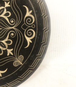 Medium Damascene Decorative Plate | Handmade Silver Inlay Wall Art, Luxury Meknes Geometric Brass Accent Disc -5 (l) - Image 7