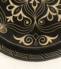 Medium Damascene Decorative Plate | Handmade Silver Inlay Wall Art, Luxury Meknes Geometric Brass Accent Disc -5 (l) - Image 5
